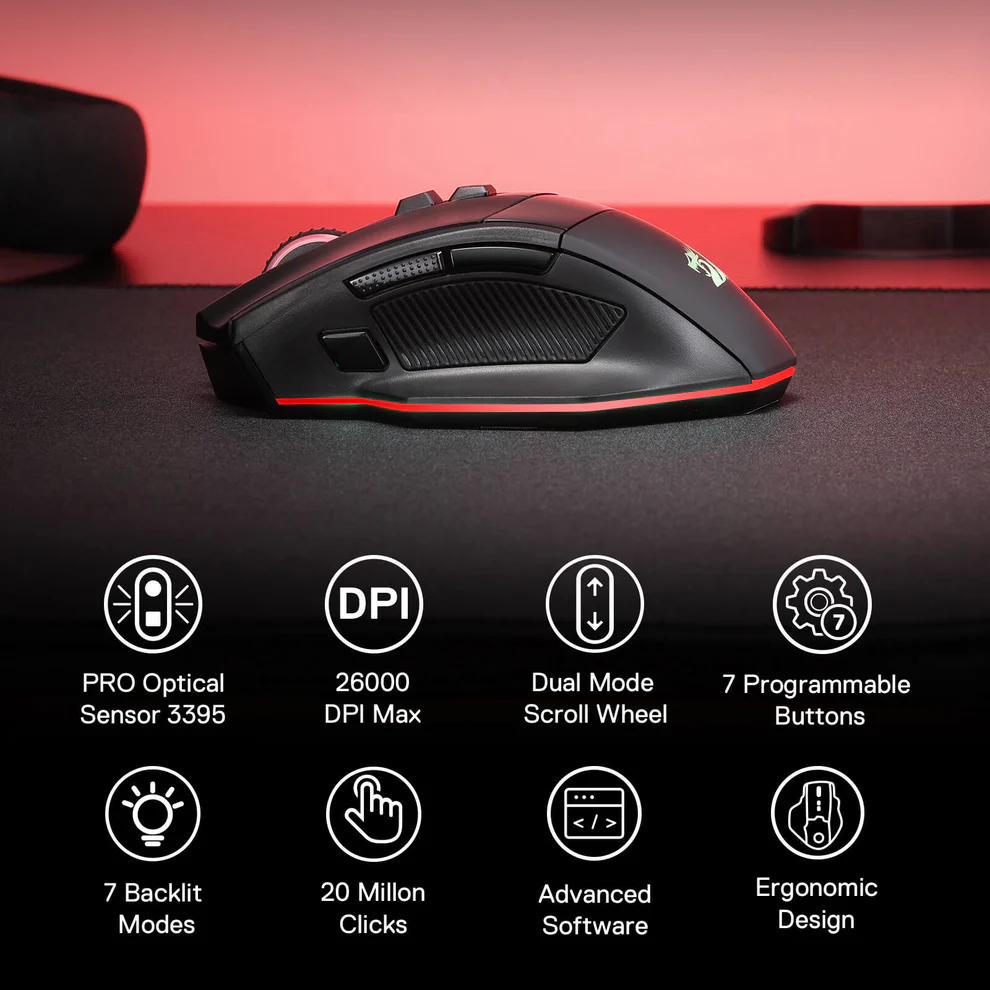 Redragon RIND M813 PRO 3-Mode RGB Gaming Mouse Redragon RIND M813 PRO 3-Mode RGB Gaming Mouse